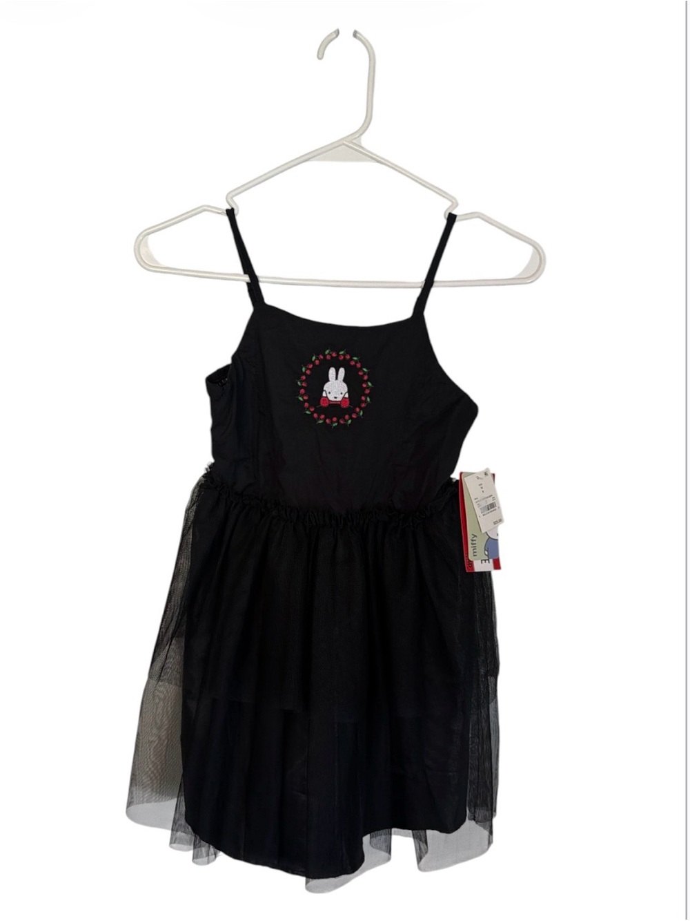 miffy NWT Little Girls Black Spaghetti-Strap Tulle Dress Costume Size Medium 8
